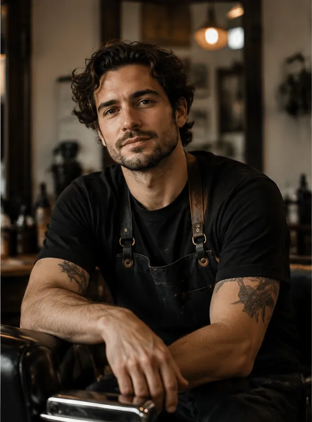 Retrato de Tiago Alves, personagem fictícia criada com IA.